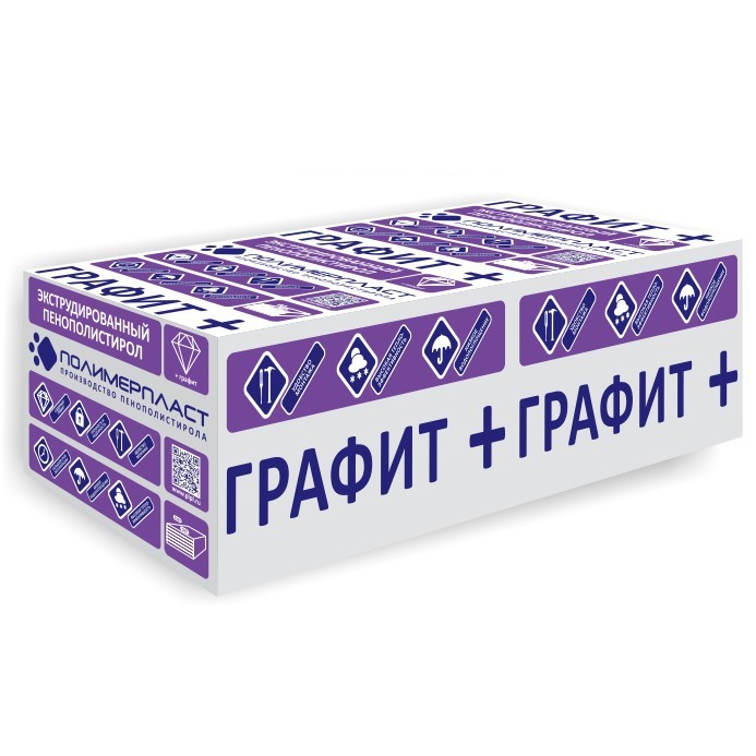 Экструзионный пенополистирол Графит+ ЭПС 35 1180х580х30 мм, 14 шт. уп
